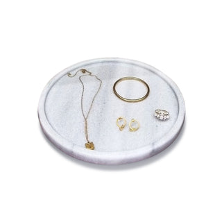 9.4inch Natural Marble Tray Jewelry Vanity Bathroom Neat Organizer for Table Key Bowl Modern Simple Design