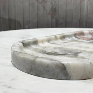 Creative Natural Marble Perfume Oval Storage Tray Jewelry Luxury Marble Storage Tray