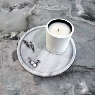 9.4inch Natural Marble Tray Jewelry Vanity Bathroom Neat Organizer for Table Key Bowl Modern Simple Design