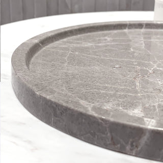 Natural Marble Tray Perfume Jewelry Round Storage Tray Luxury Marble Storage Tray