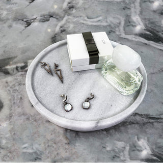 9.4inch Natural Marble Tray Jewelry Vanity Bathroom Neat Organizer for Table Key Bowl Modern Simple Design