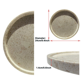 Luxury Natural Marble Round Tray Premium Home Decoration Marble Perfume Cosmetic Storage Tray