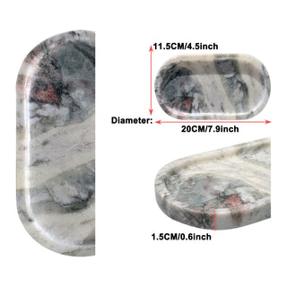 Creative Natural Marble Perfume Oval Storage Tray Jewelry Luxury Marble Storage Tray