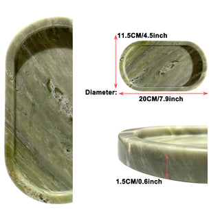 Lime Green Natural Travertine Tray Creative Marble Oval Storage Tray for Perfume Jewelry Luxury  Marble Tray